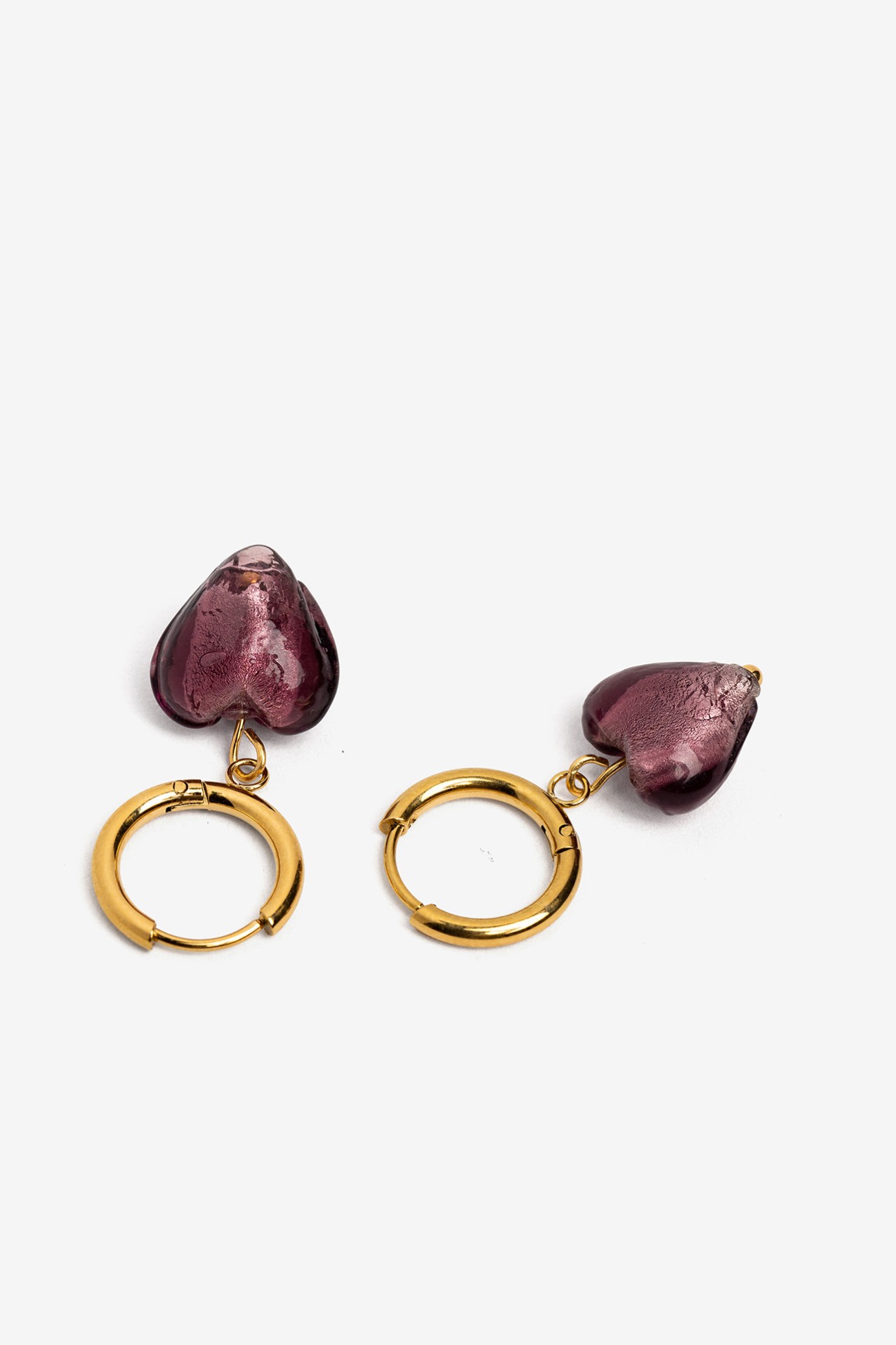 Gold Hoop Earrings Heart