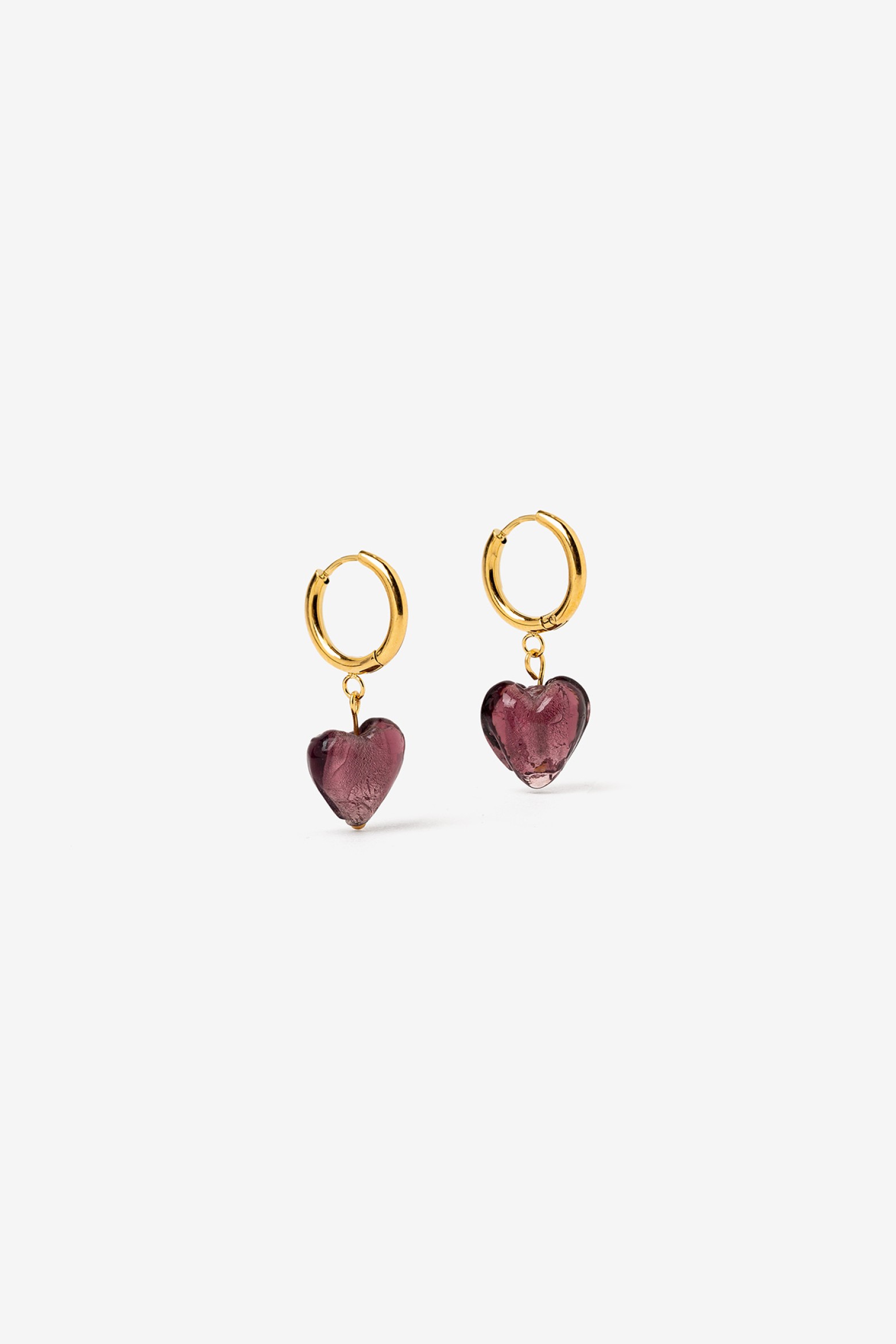 Gold Hoop Earrings Heart