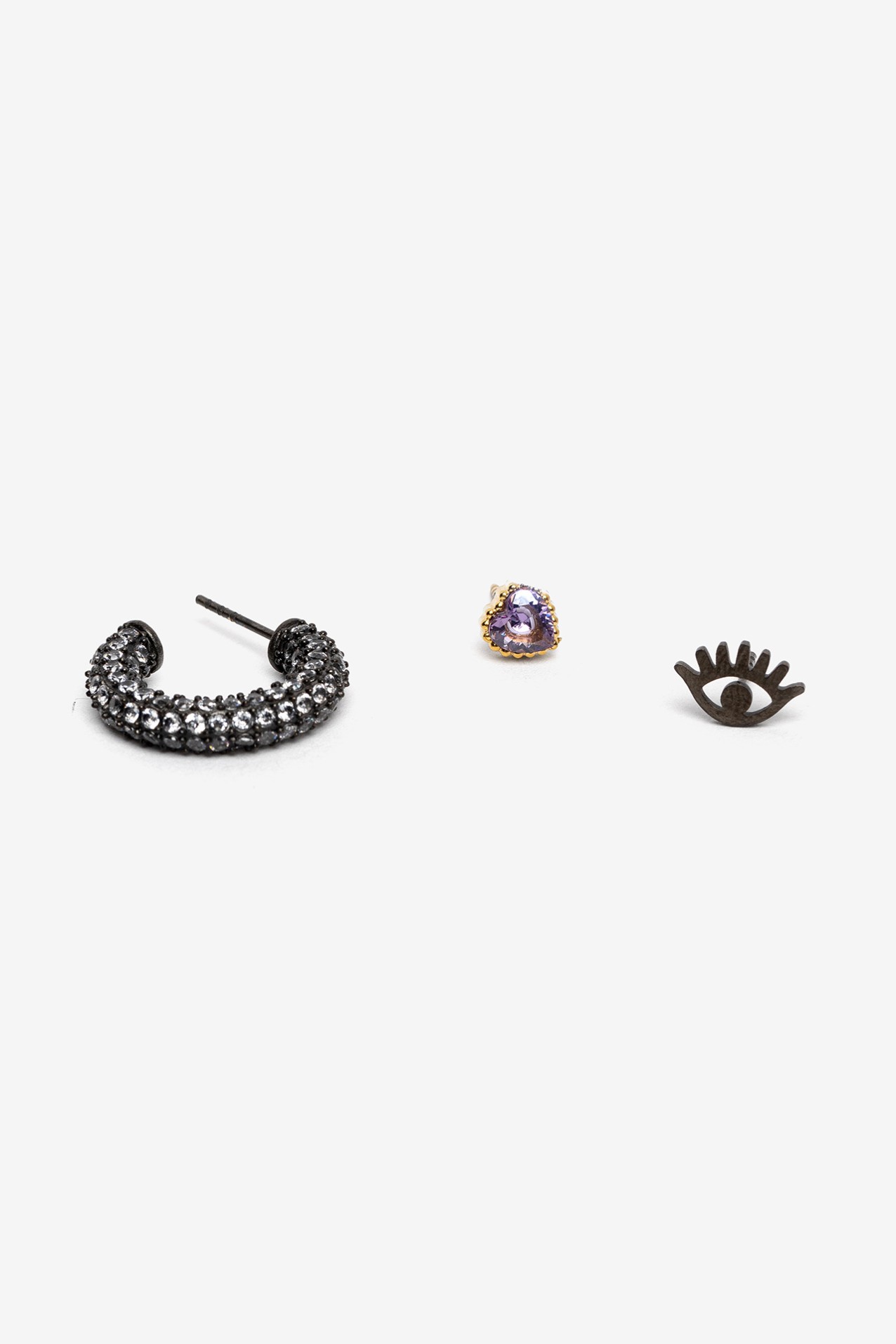 Gold and Black Stud Earrings