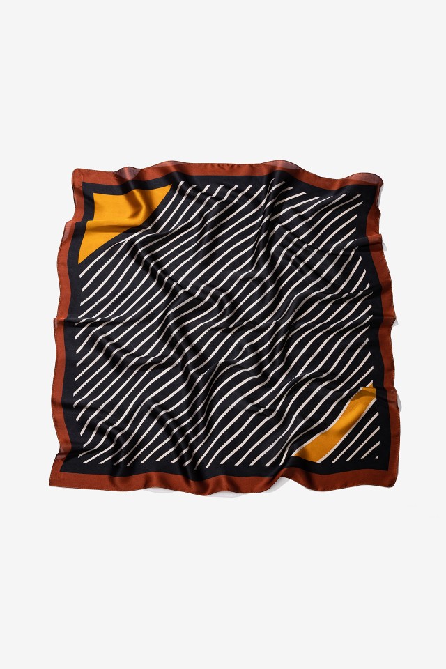 Black Minimalist Striped Scarf