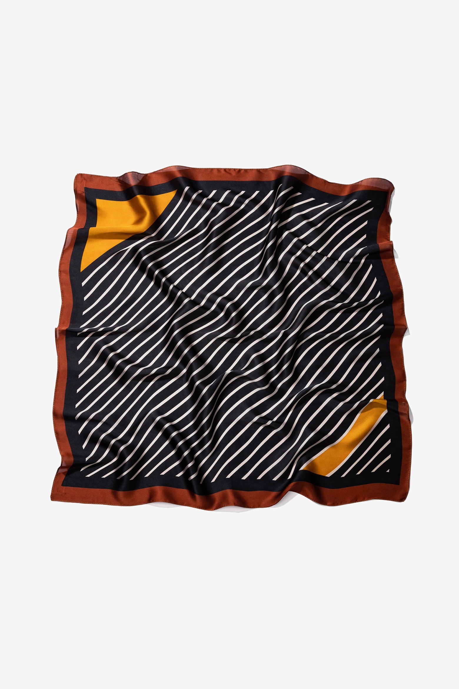 Black Minimalist Striped Scarf