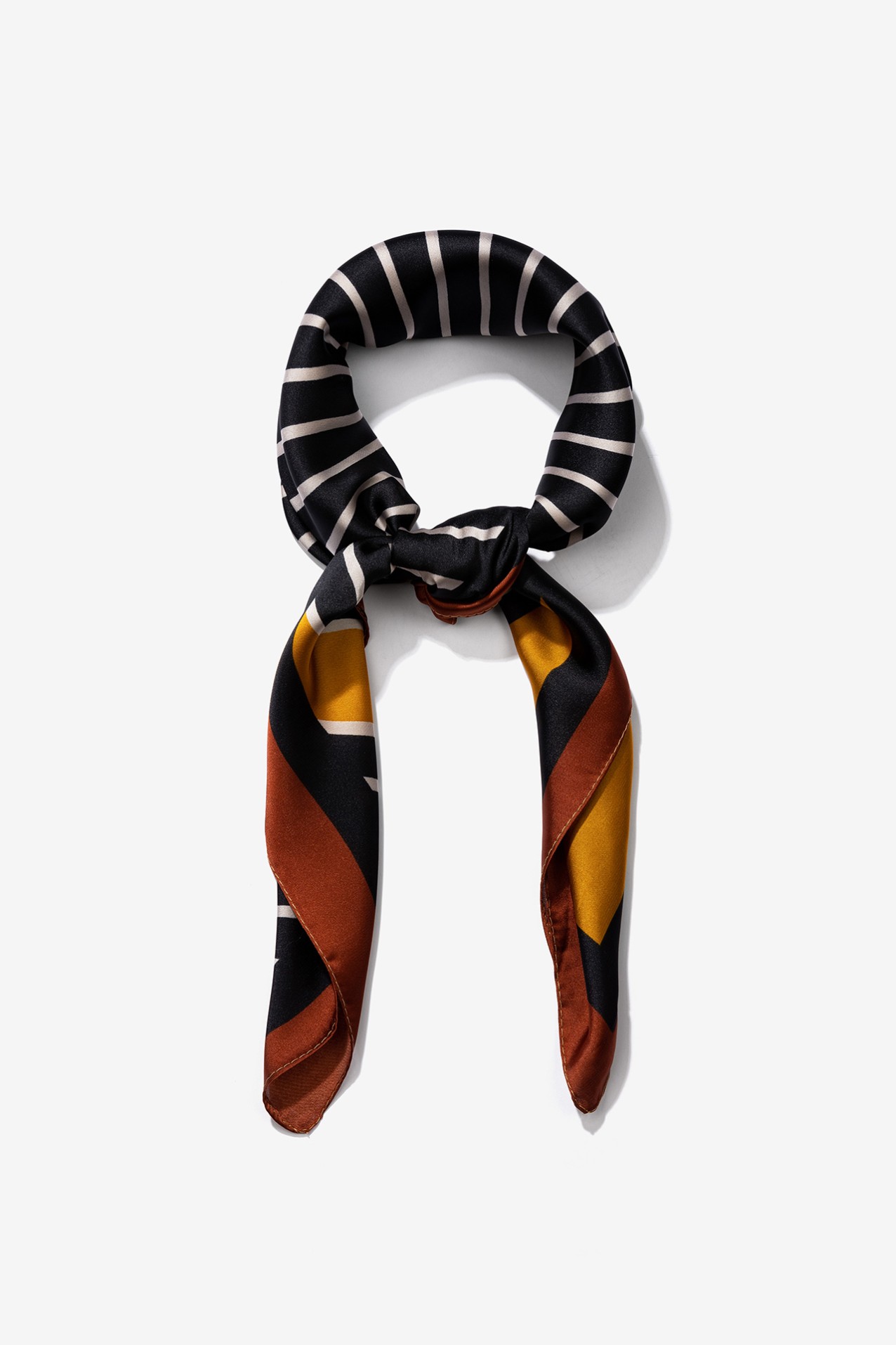 Black Minimalist Striped Scarf