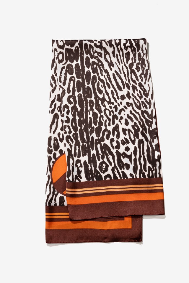 Brown Animal Print Scarf