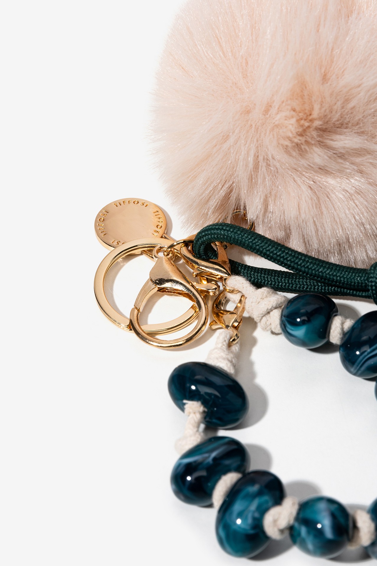 Green Pom Pom Keychain