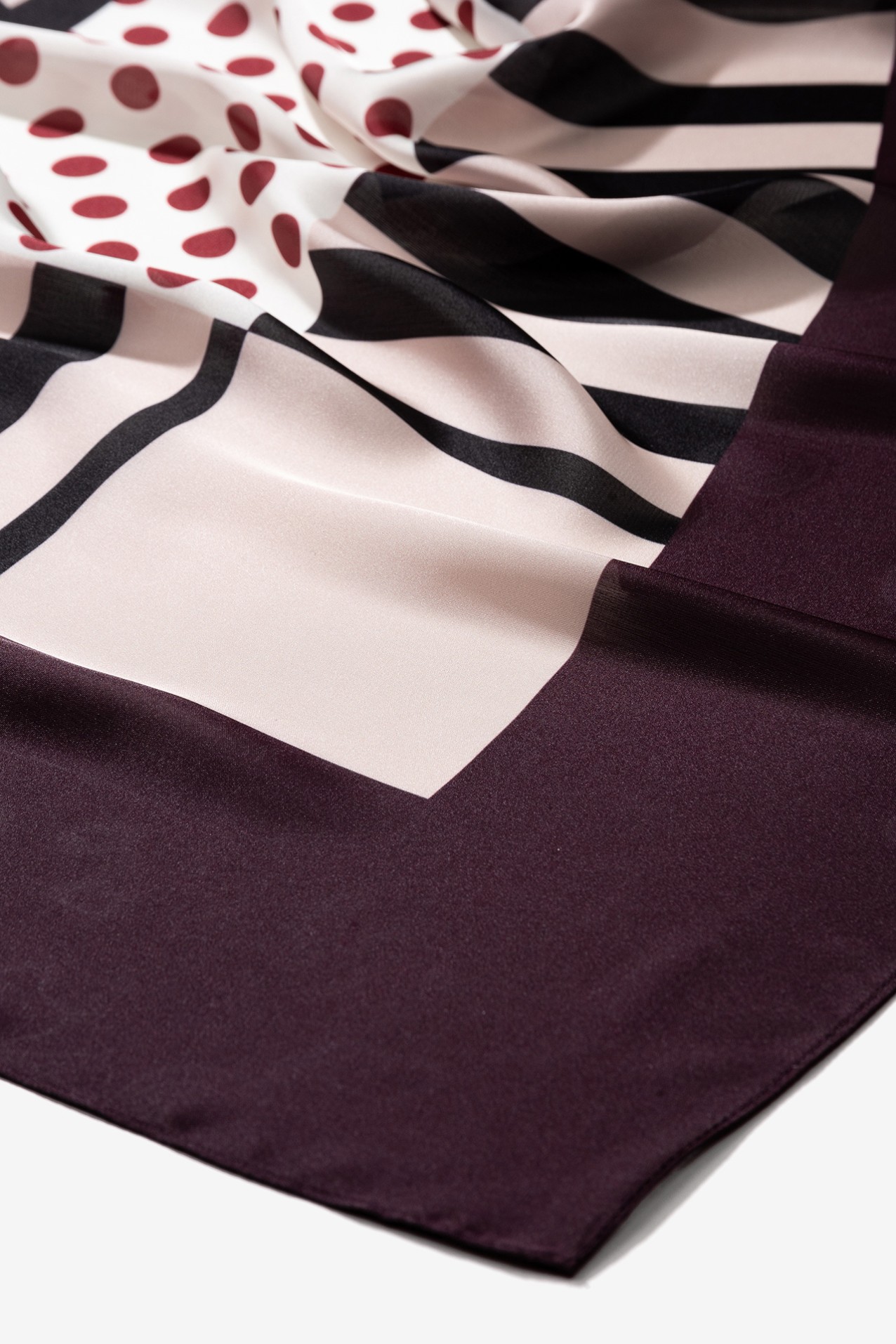 Red Patterned Rectangular Scarf