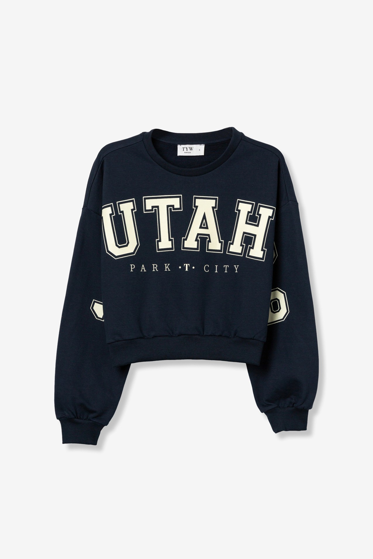 Navy Cropped Sweatshirt