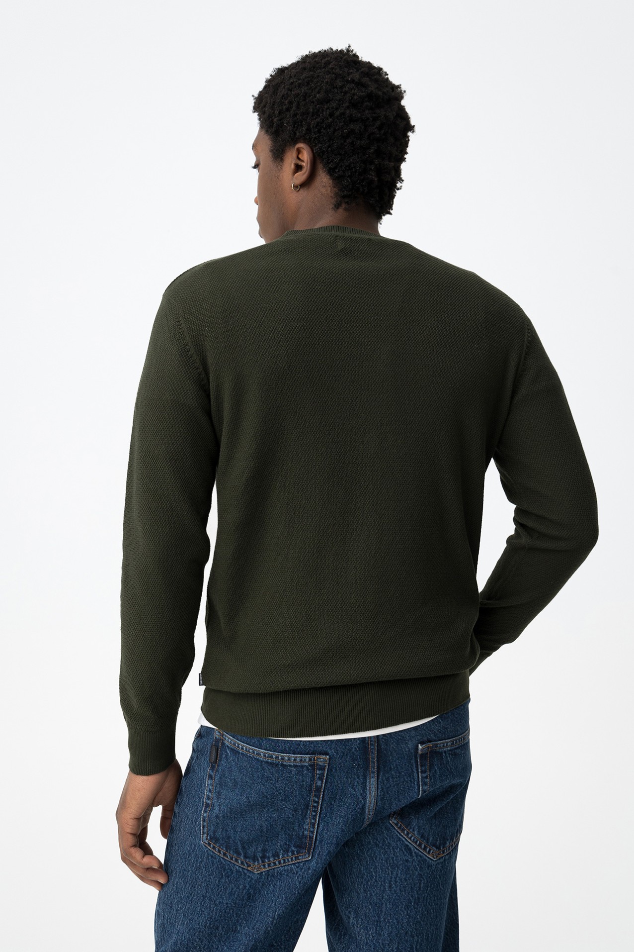 Camisola tricotada verde regular