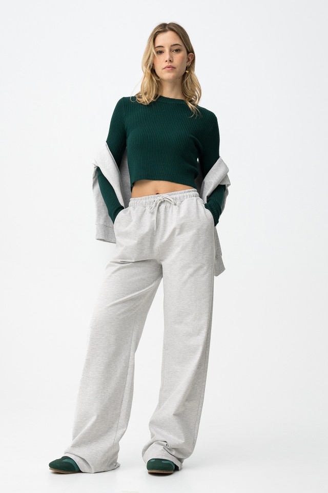 Grey Wide Leg Trousers