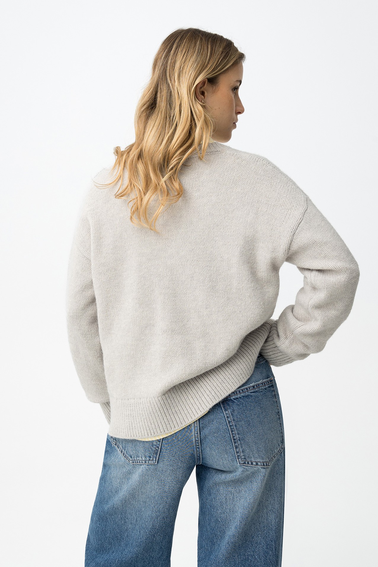 Camisola Tricotada Relaxed Cinza