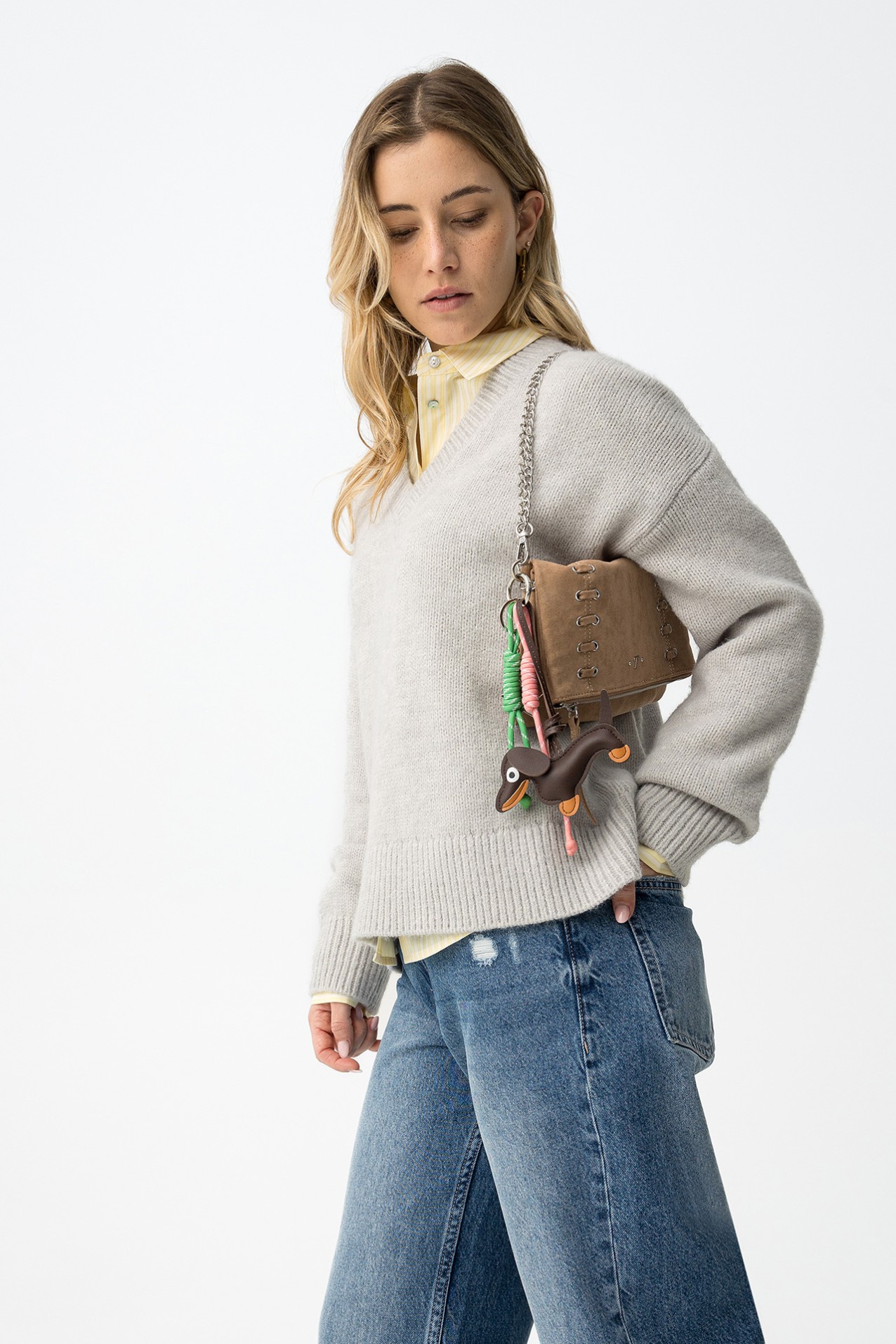 Camisola Tricotada Relaxed Cinza