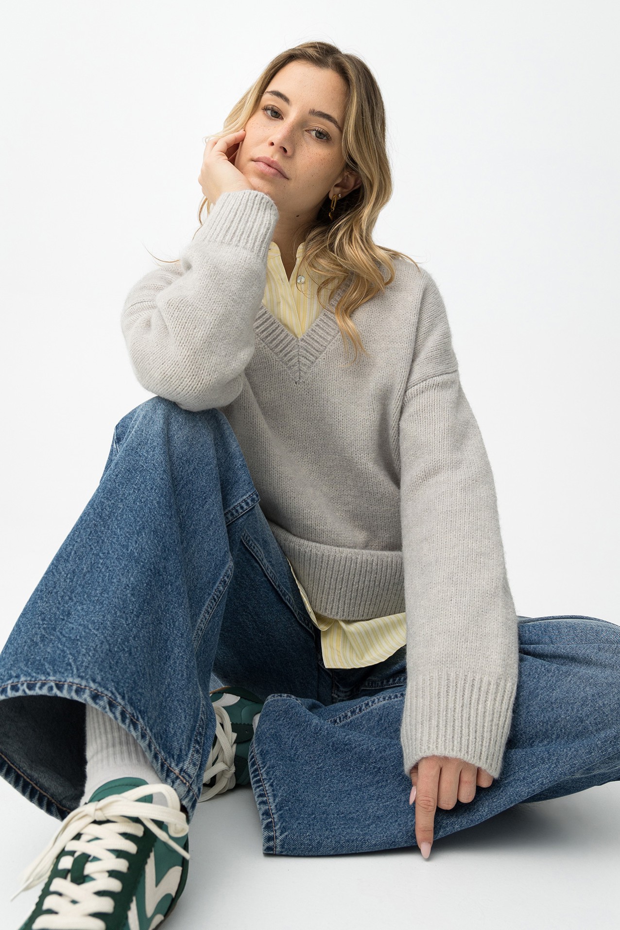 Camisola Tricotada Relaxed Cinza