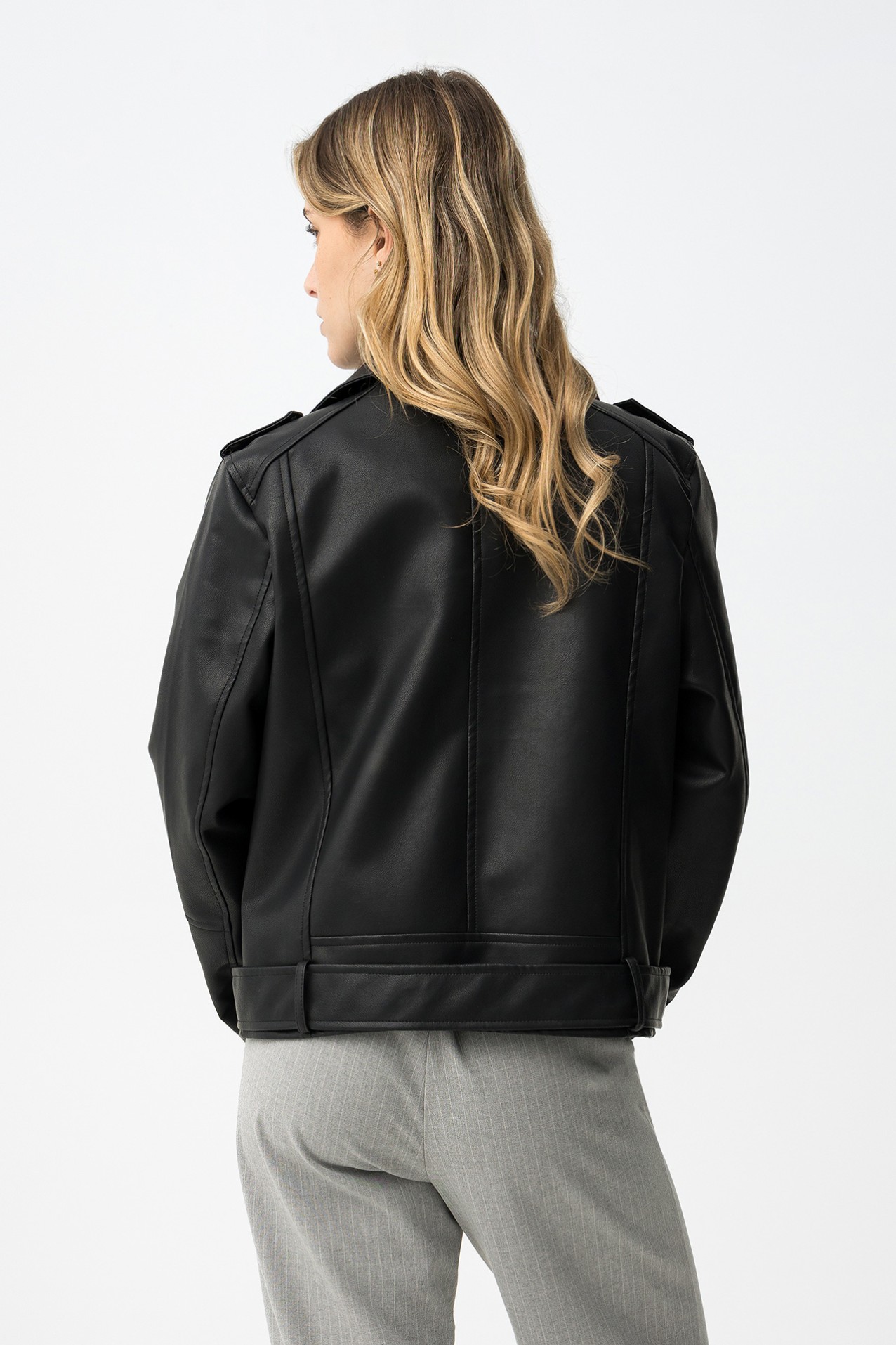 Casaco Preto Estilo Motard