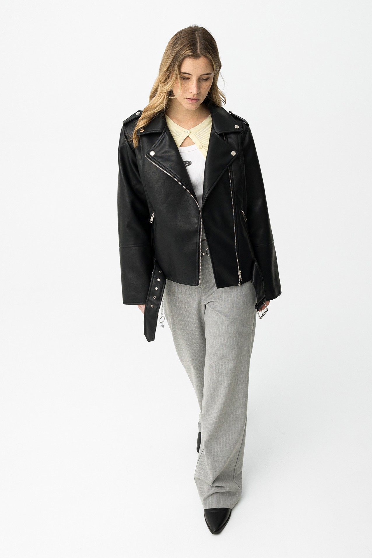 Casaco Preto Estilo Motard