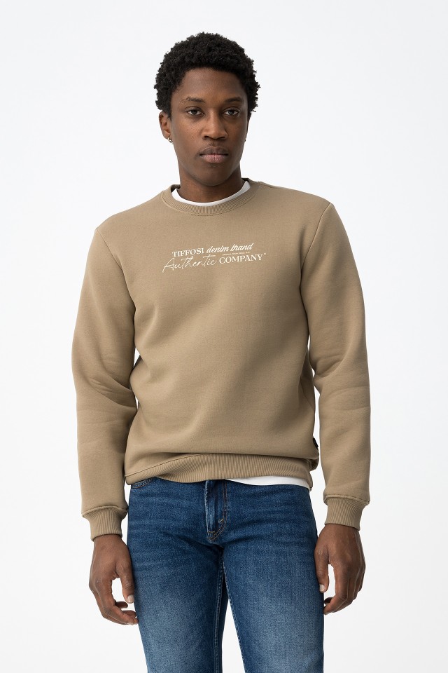 Beige Sweatshirt with Text