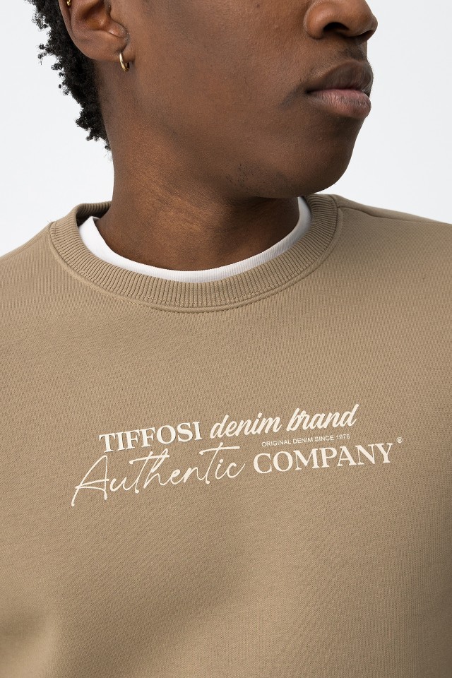 Beige Sweatshirt with Text