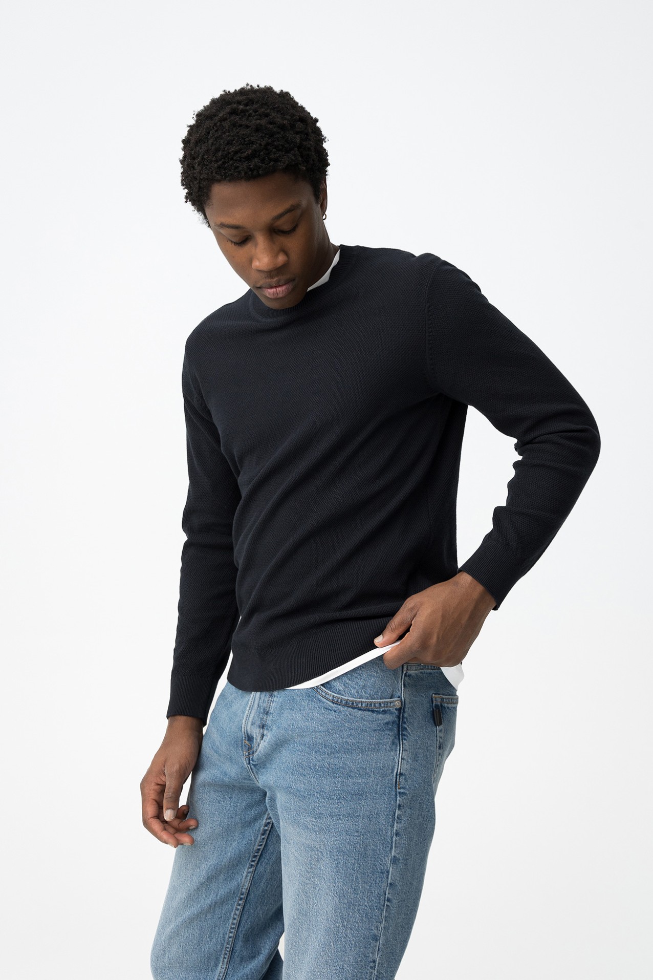 Dark Blue Knit Sweater