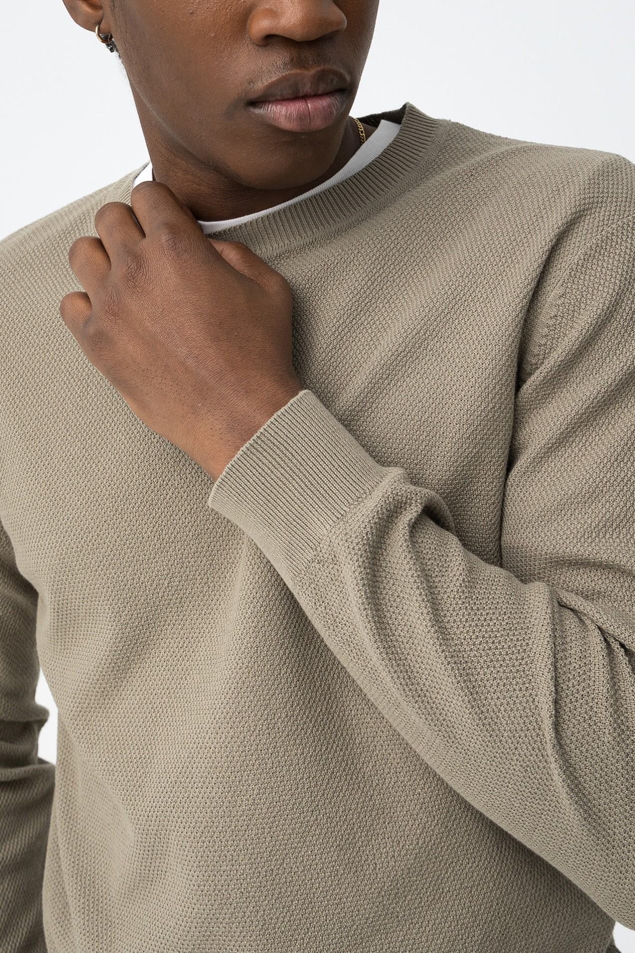 Green Regular Knit Sweater