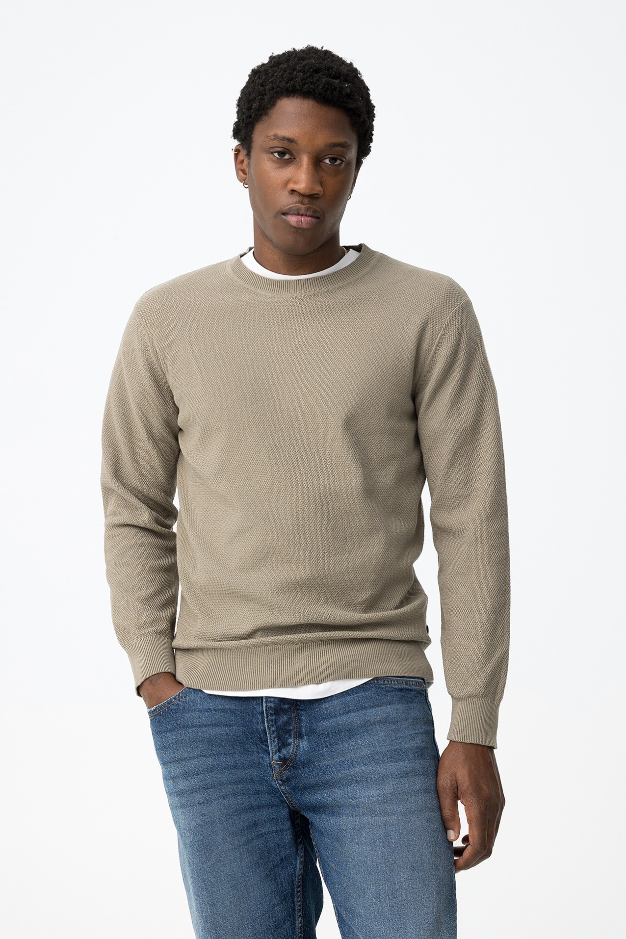 Green Regular Knit Sweater