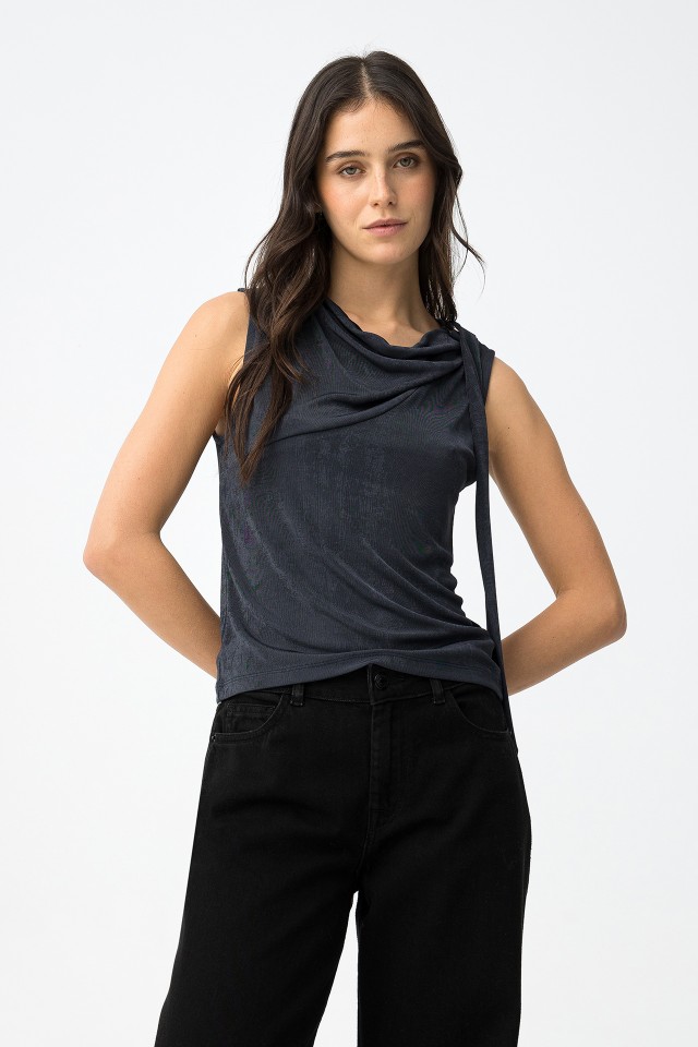 Dark Blue Slim Top