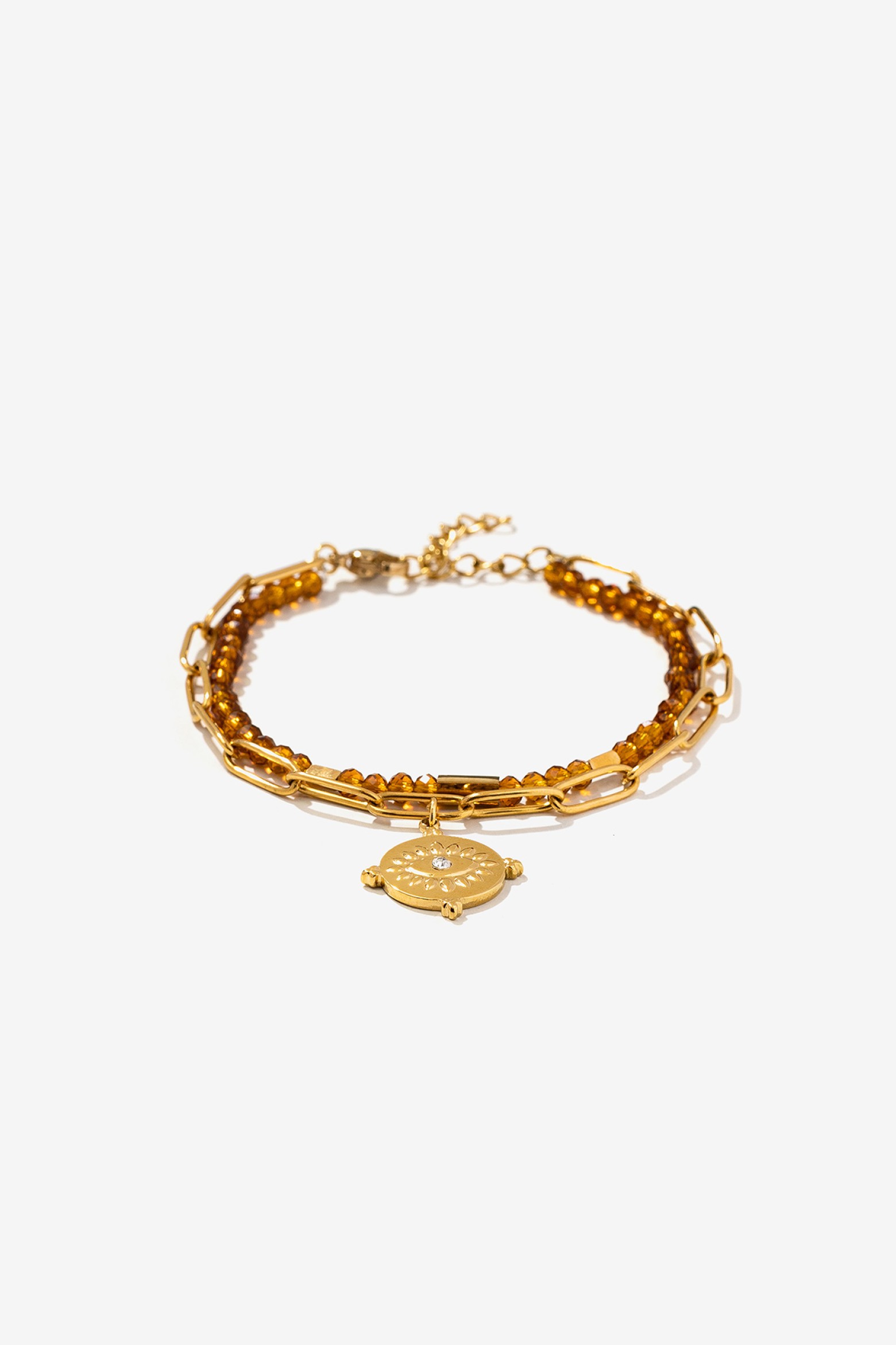 Pulsera dorada con colgante