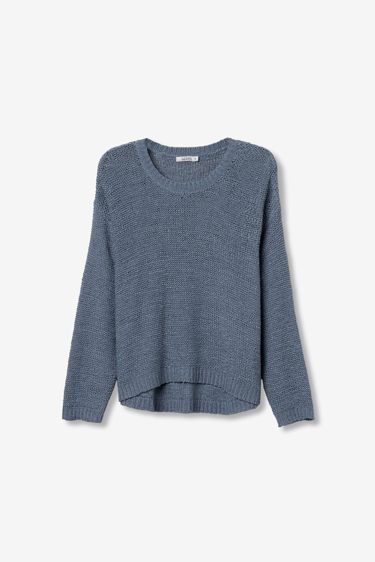 Camisola tricotada azul regular