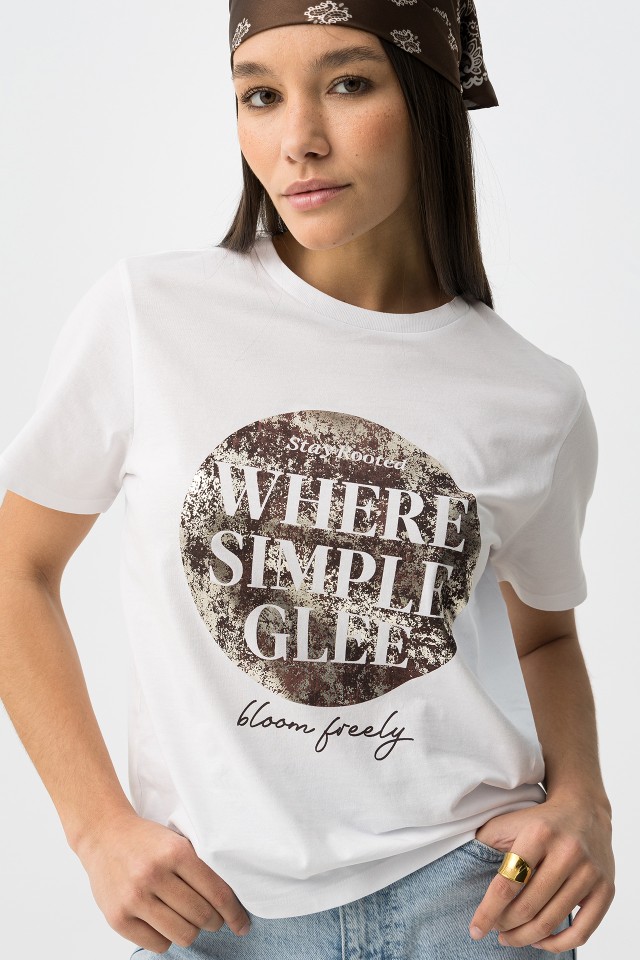 White Short Sleeve Graphic Tee