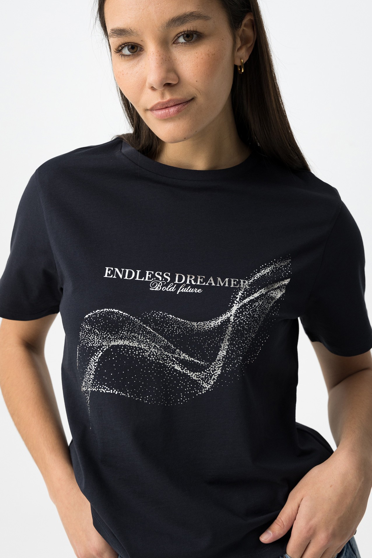 T-shirt azul manga curta