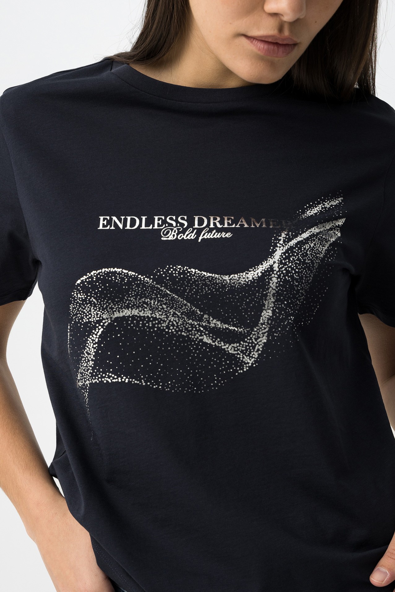 T-shirt azul manga curta