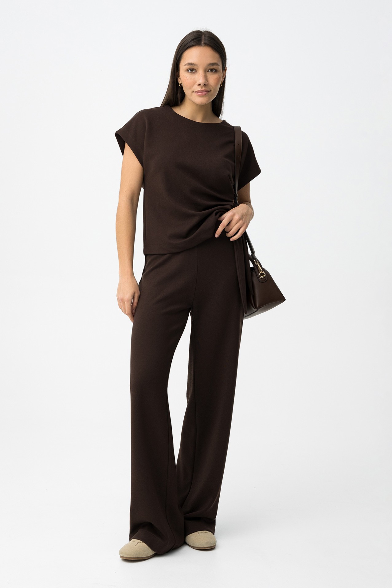 Chocolate Wide Leg Trousers