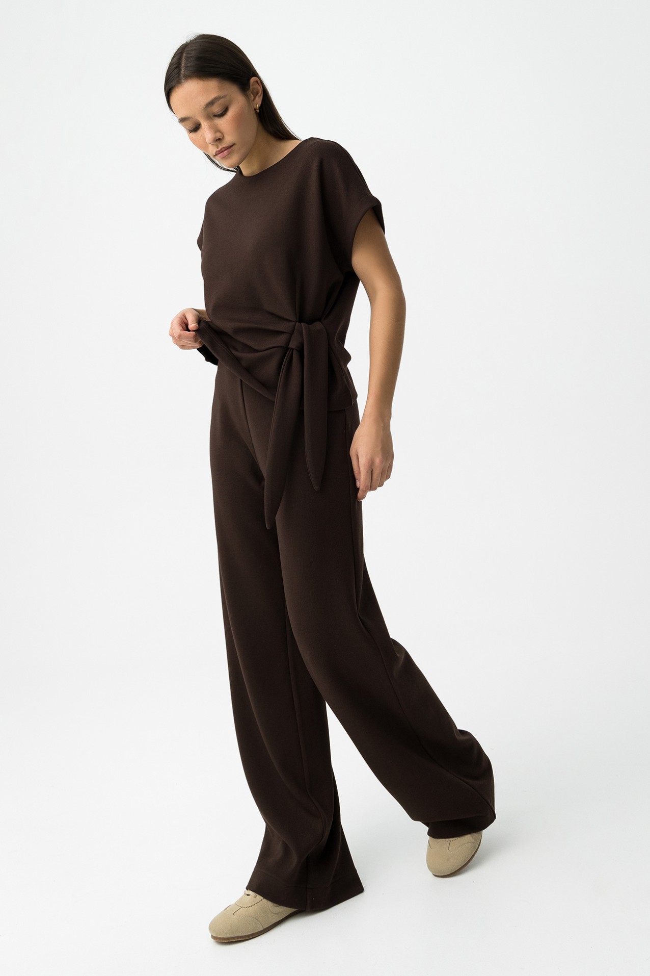 Chocolate Wide Leg Trousers