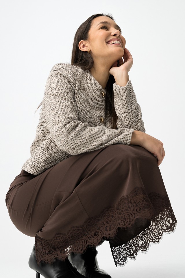 Beige Textured Jacket