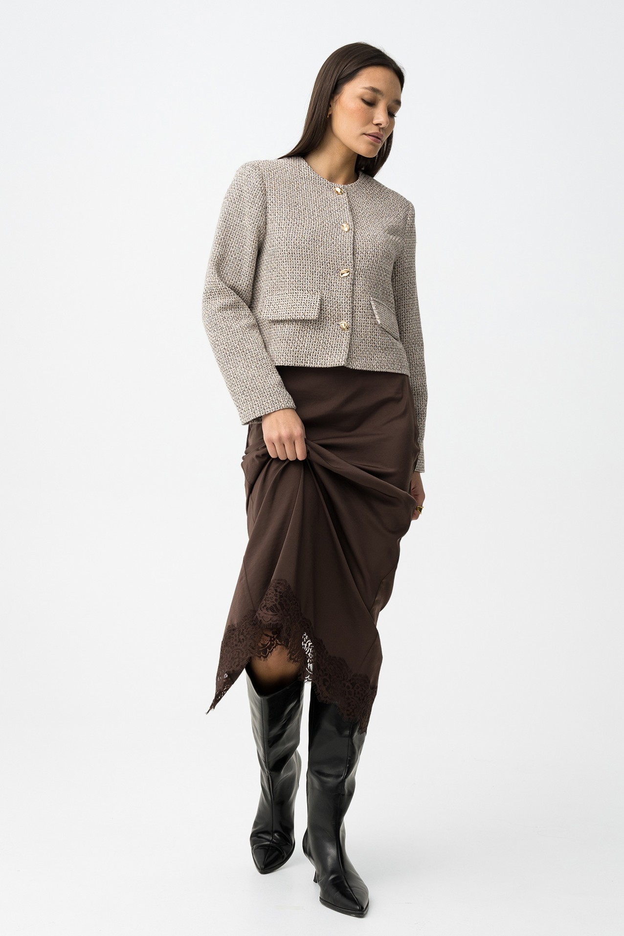 Casaco Bege Texturizado