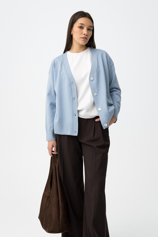 Light Blue Relaxed Cardigan