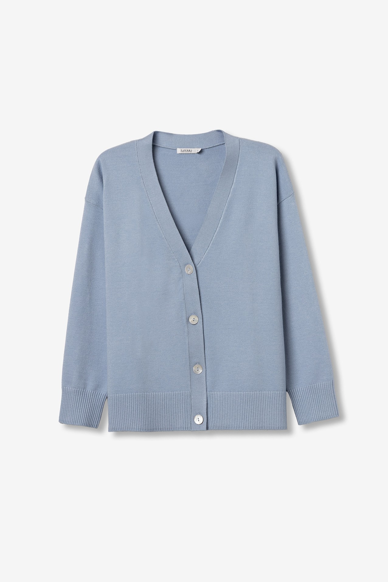 Cardigan tricotado azul relaxed