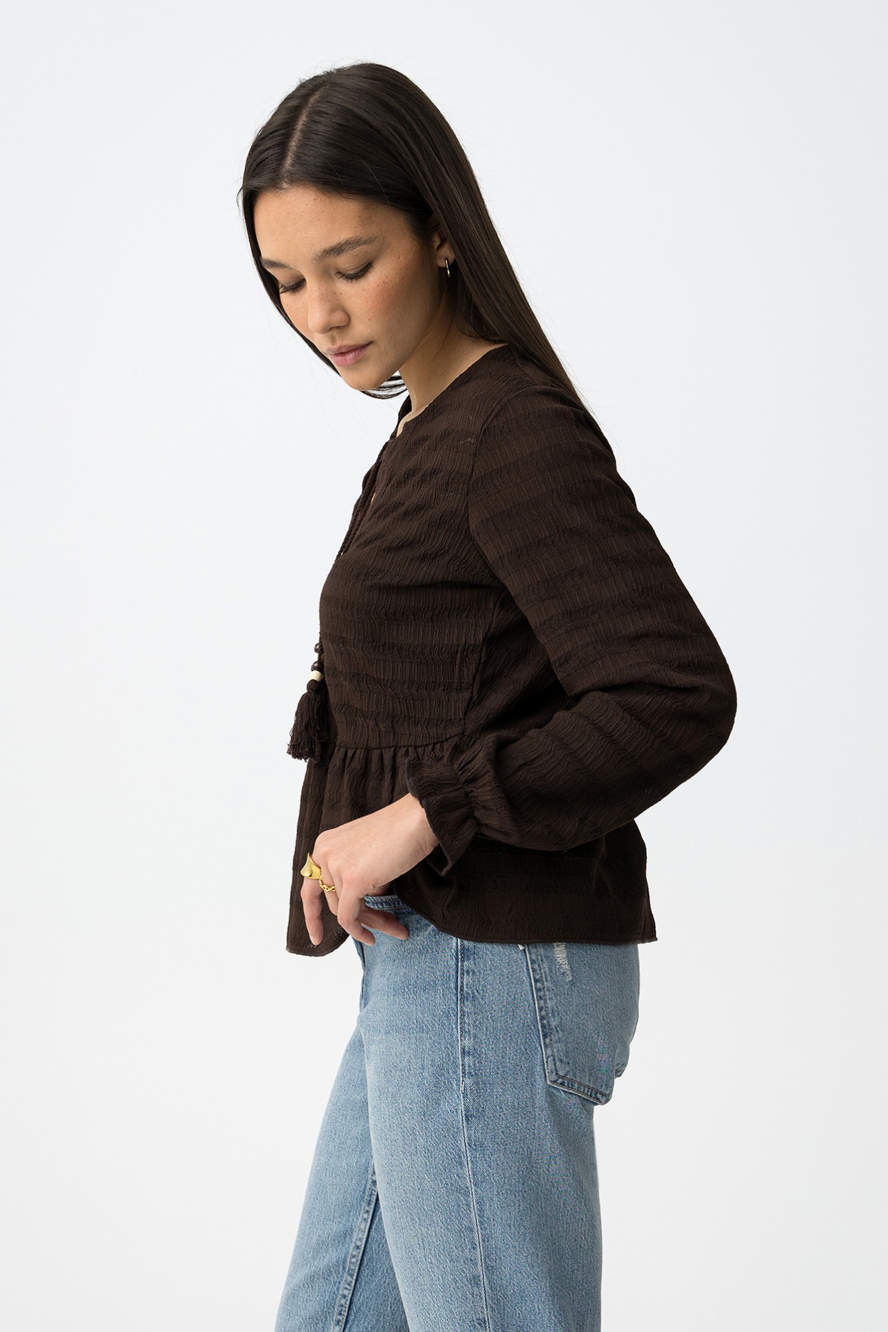 T-shirt Manga Comprida Chocolate