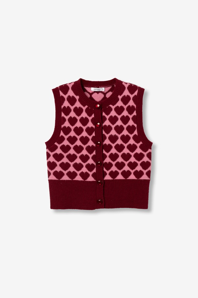 Chaleco Tricotado Corazones