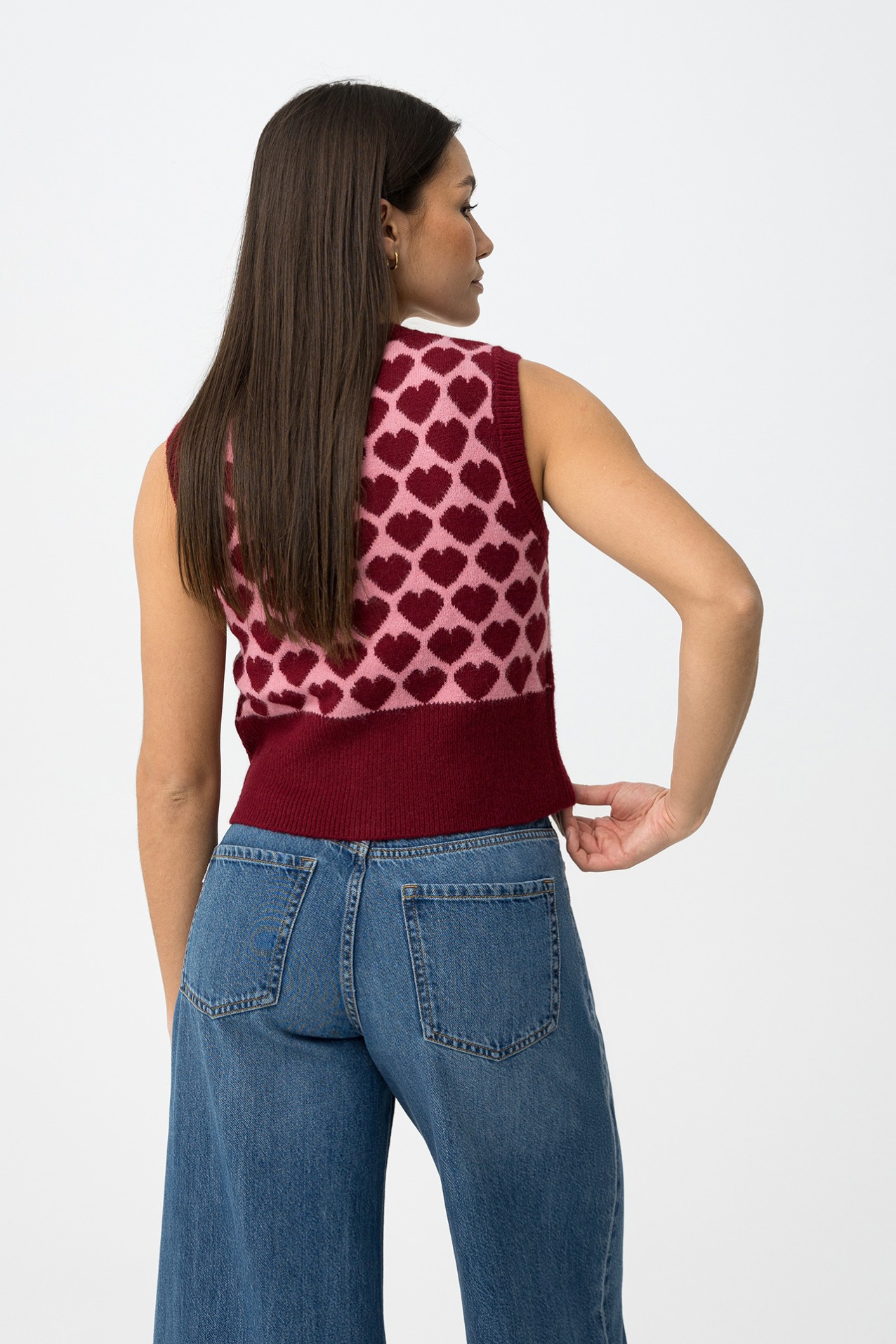 Chaleco Tricotado Corazones