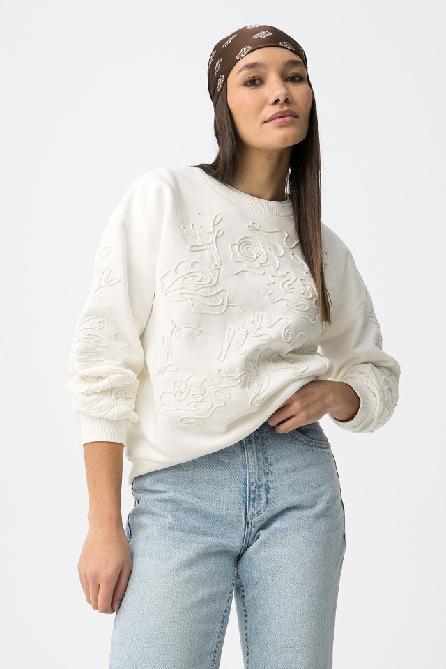 Floral Embroidered Sweatshirt