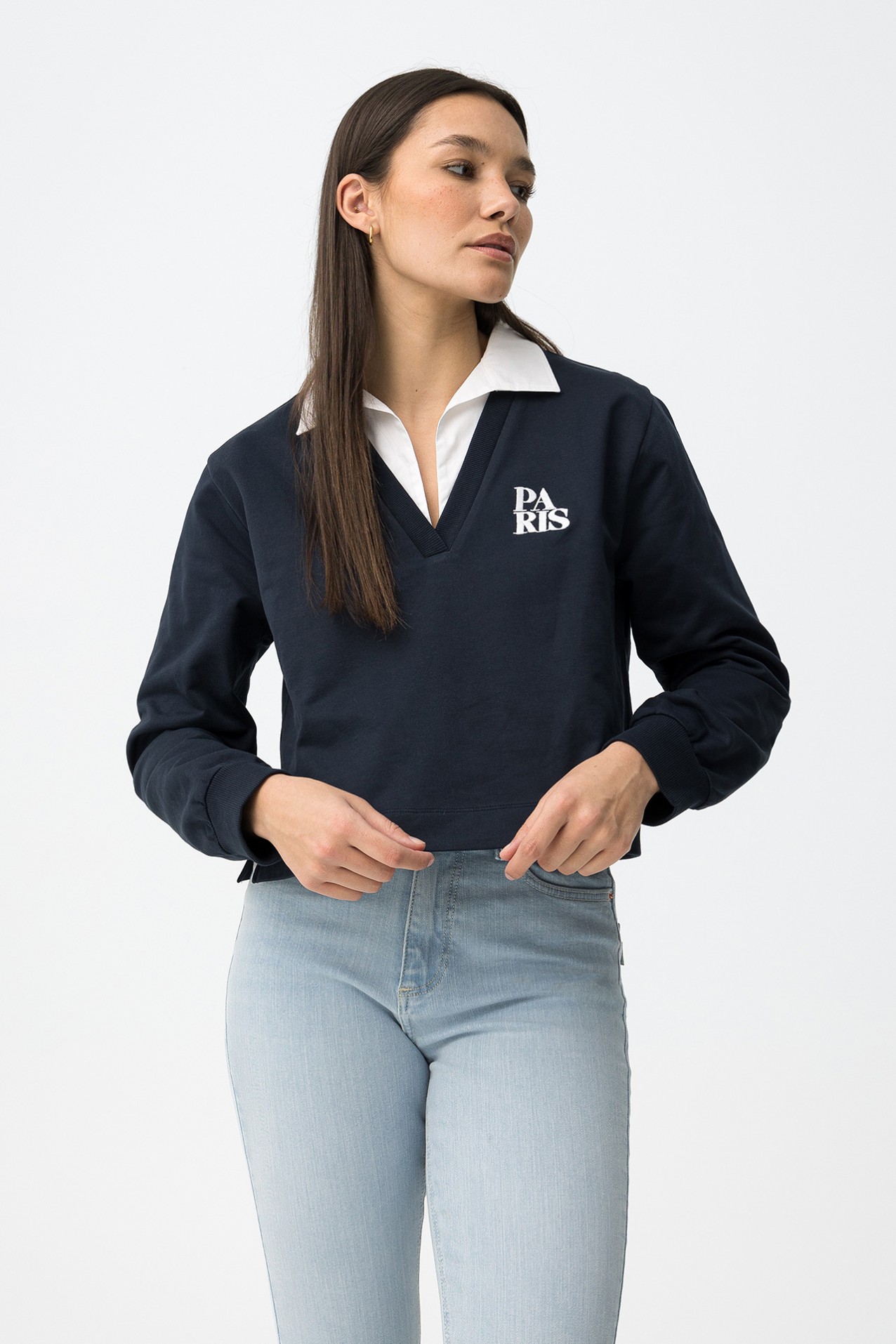 Long Sleeve Blue T-shirt