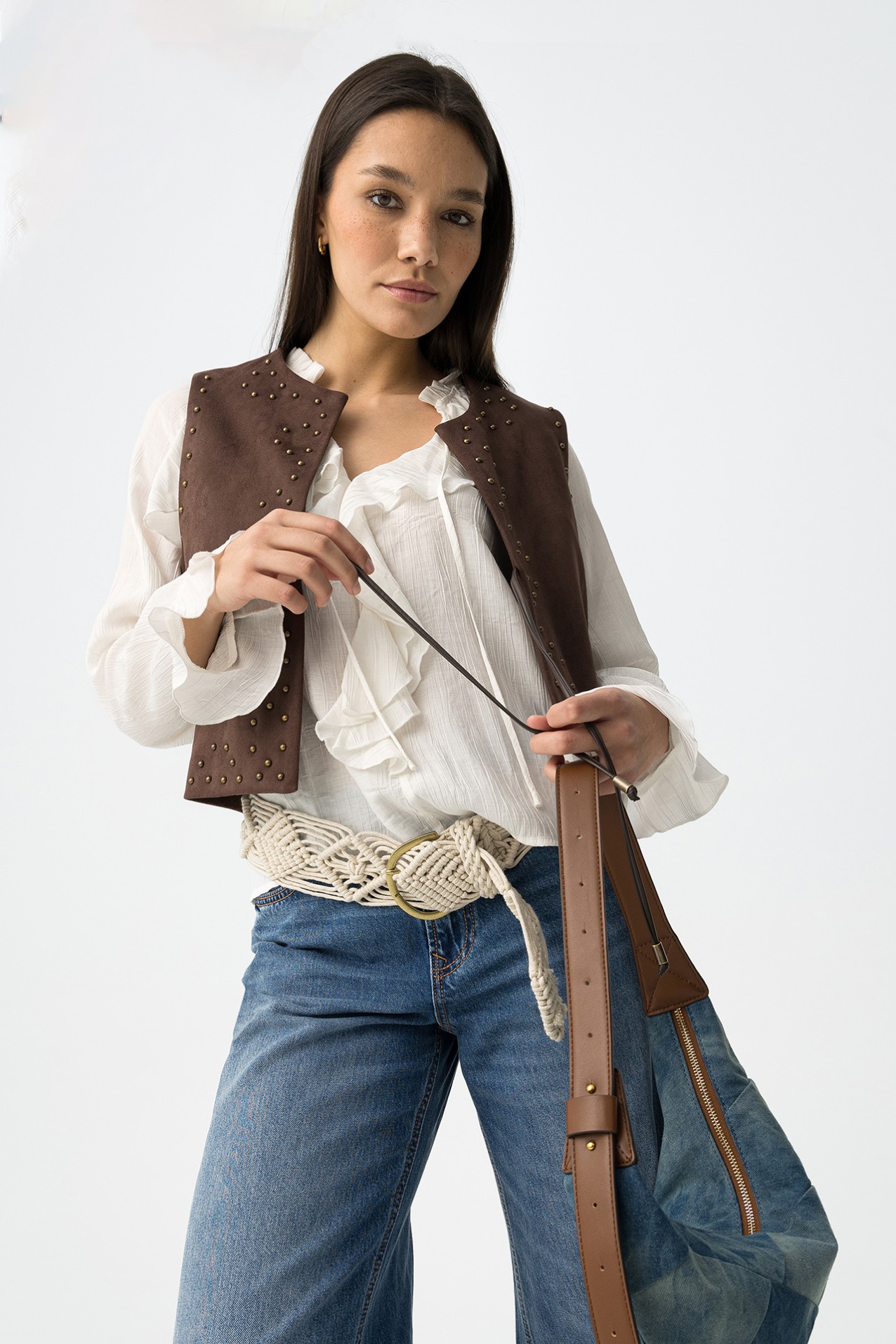 Chocolate Studded Vest