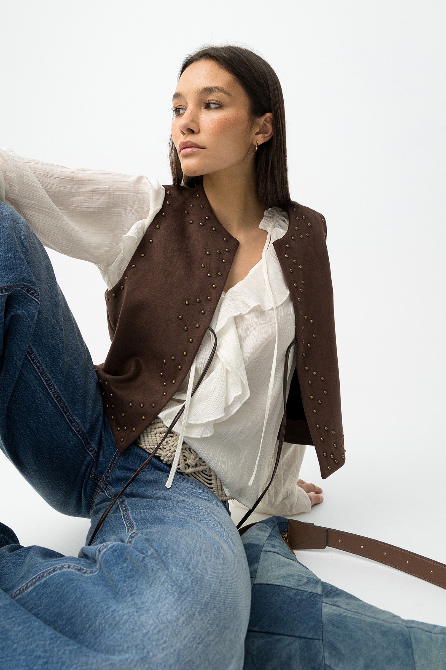 Chocolate Studded Vest