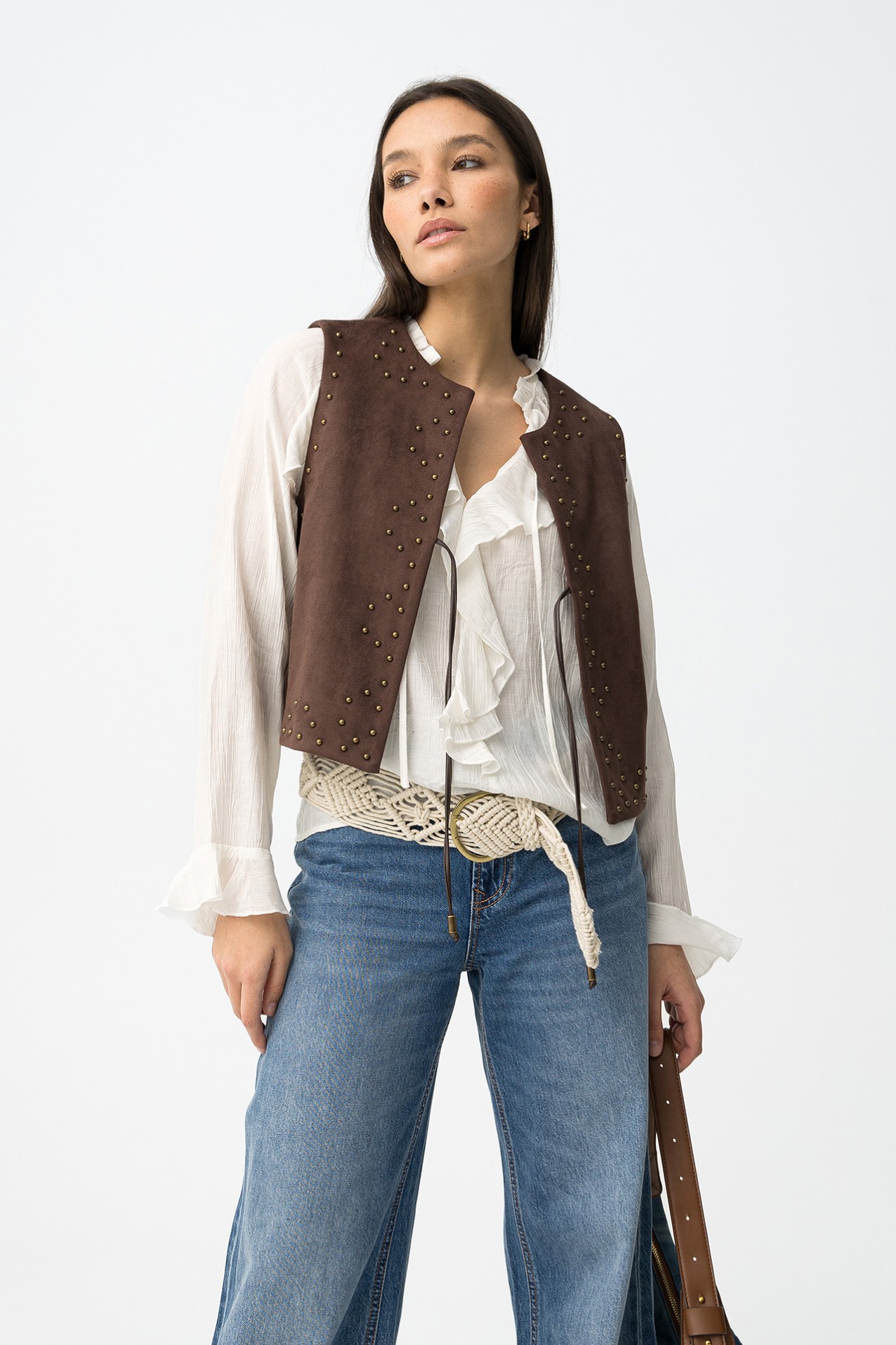 Chocolate Studded Vest