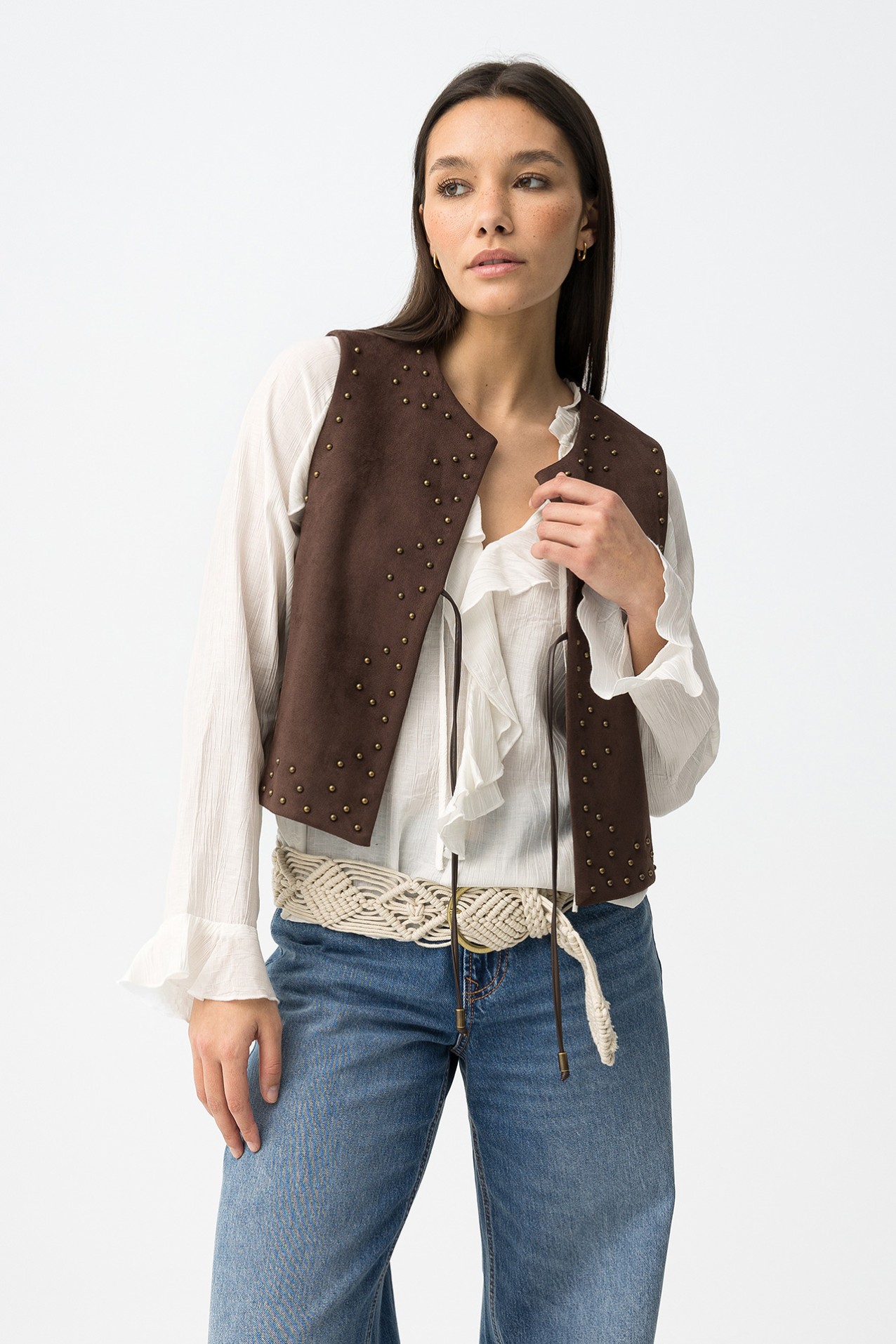 Chocolate Studded Vest