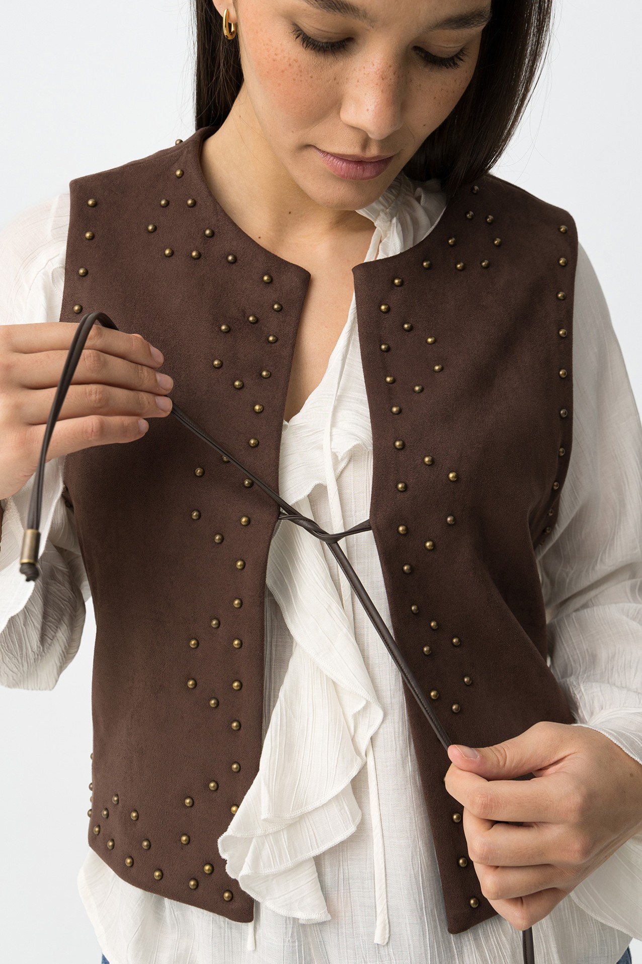 Chocolate Studded Vest
