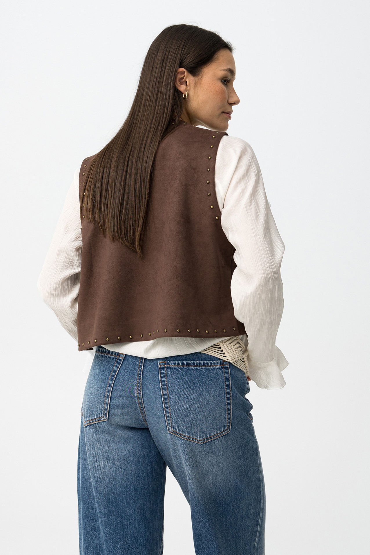 Chocolate Studded Vest