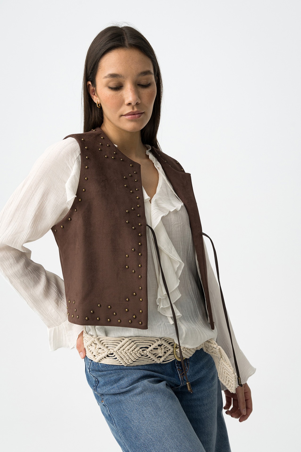 Chocolate Studded Vest
