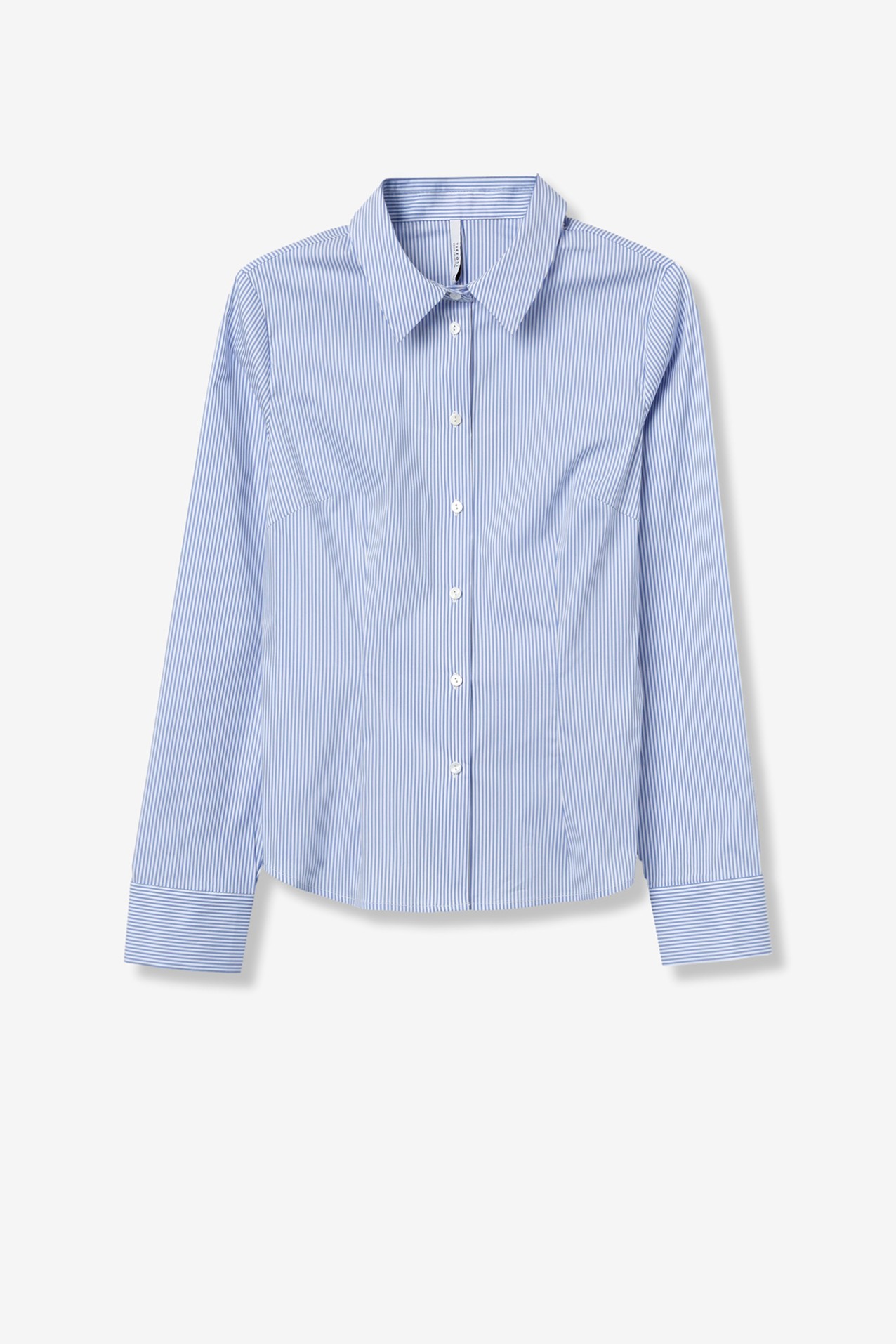 Camisa slim azul riscas