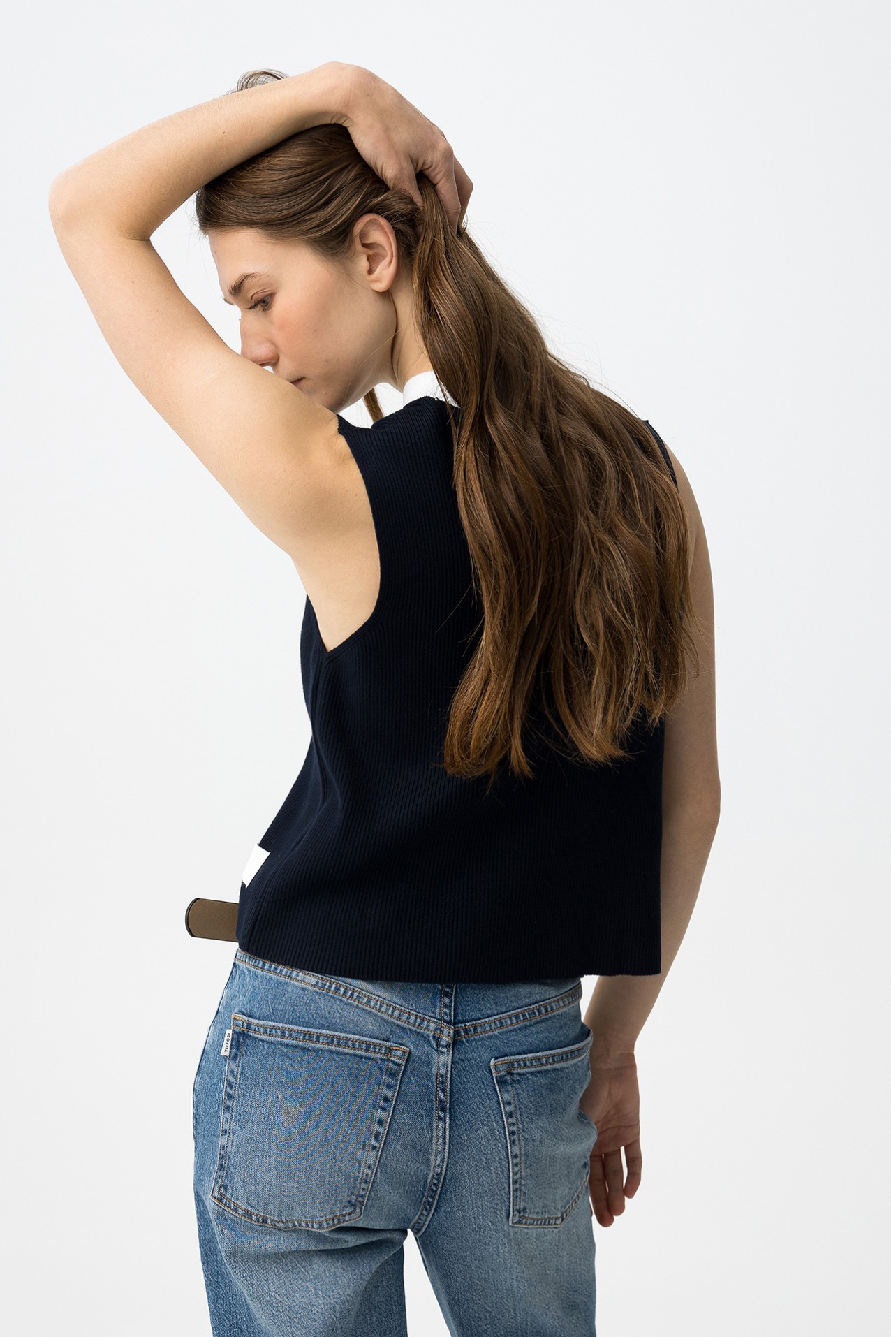 Chaleco azul oscuro slim