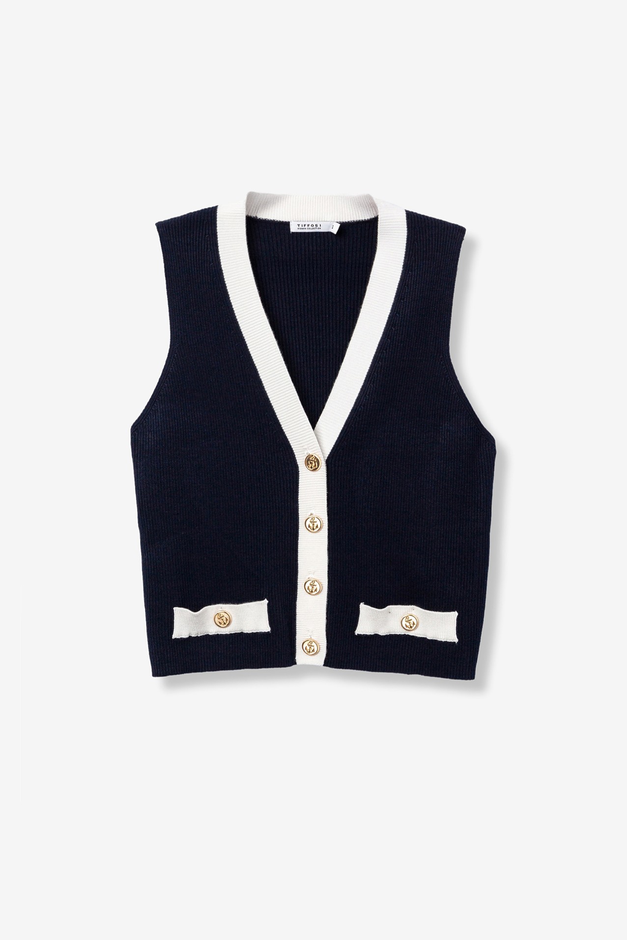 Chaleco azul oscuro slim