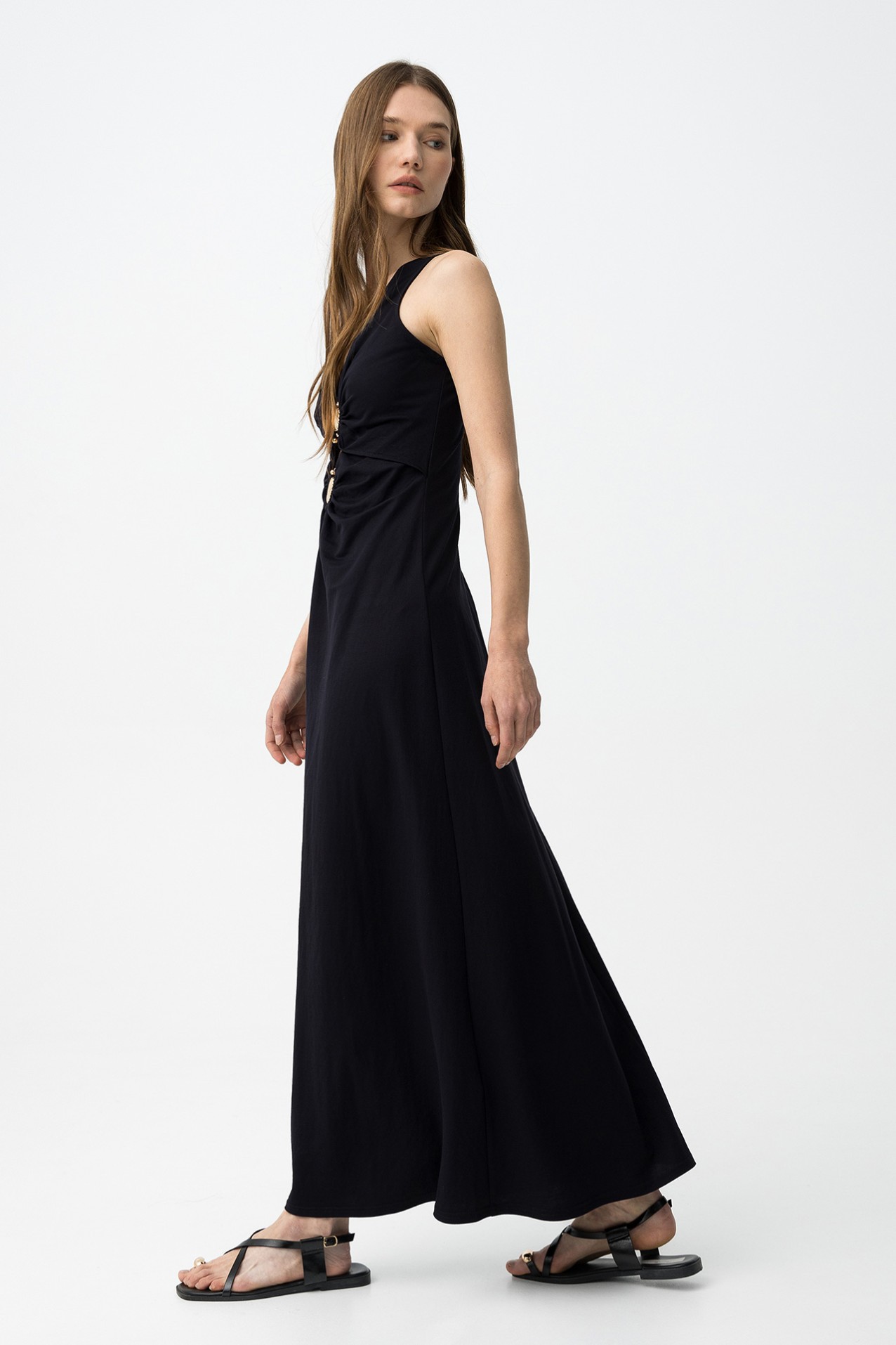 Vestido azul con argollas